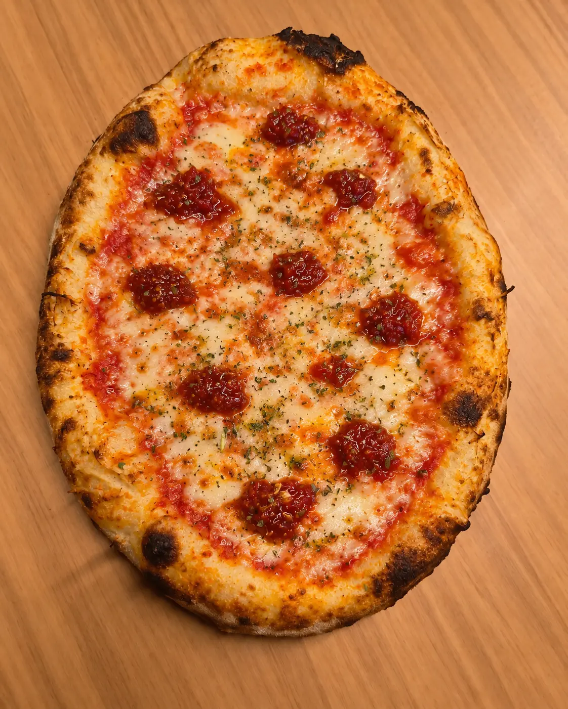 Pizza Boat Sweet Margherita vista de cima.